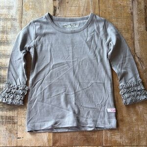 NWOT Ruffle Butts Gray Tee with Ruffles 18-24m